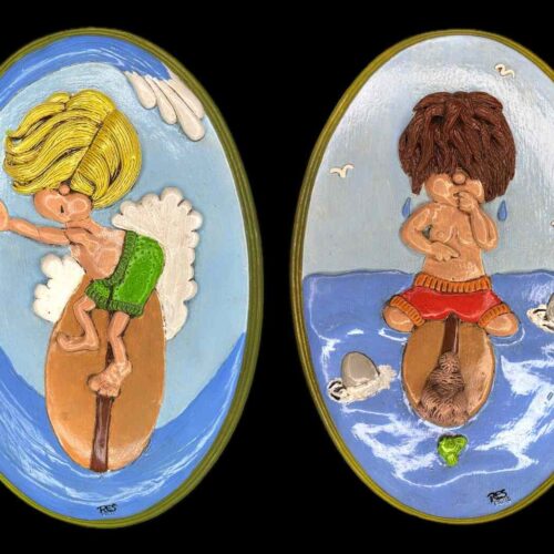Surfer Murphy Chalkware Plaques