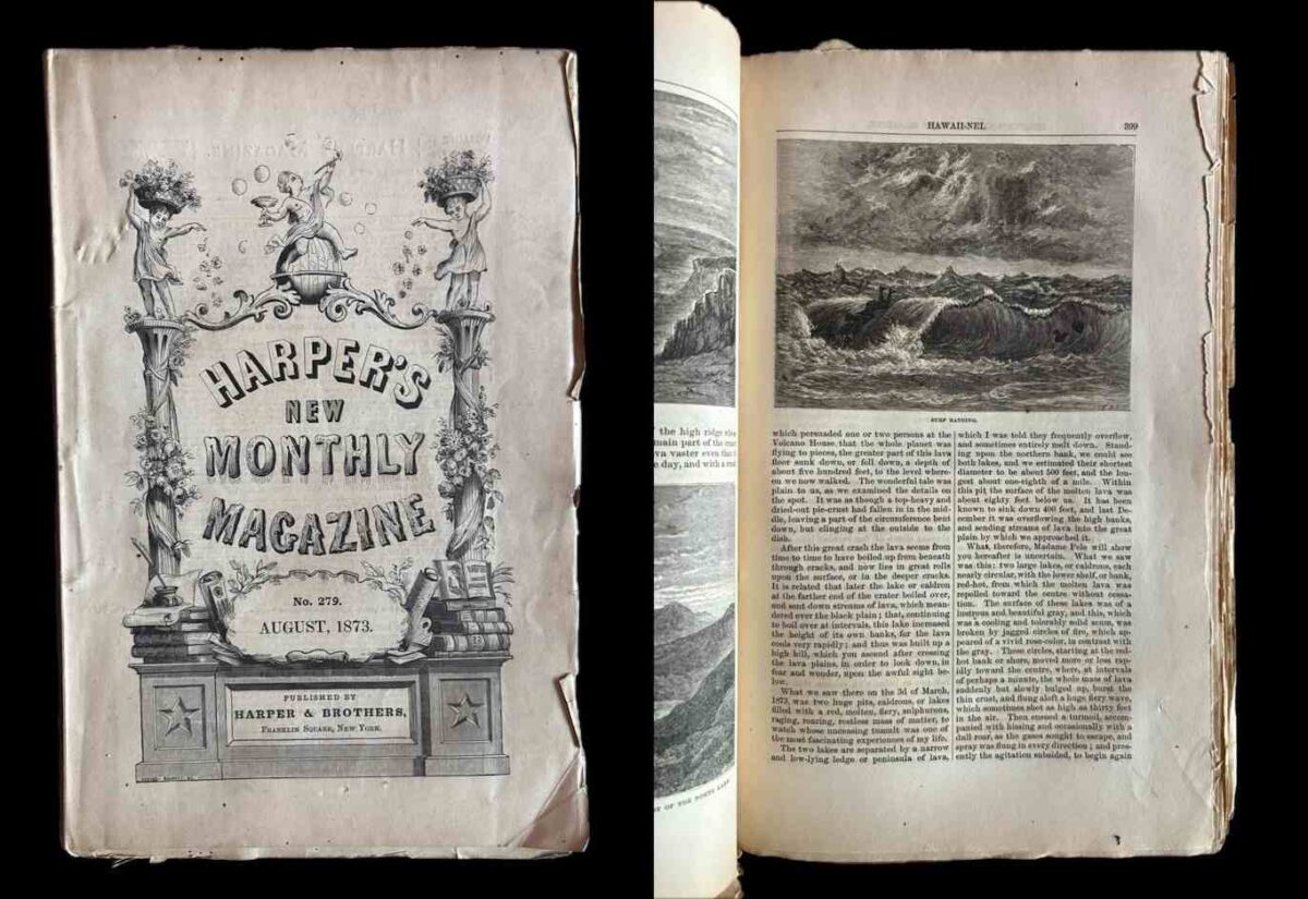 Harpers Magazine No.279 August 1873 Hawaiian Surfing