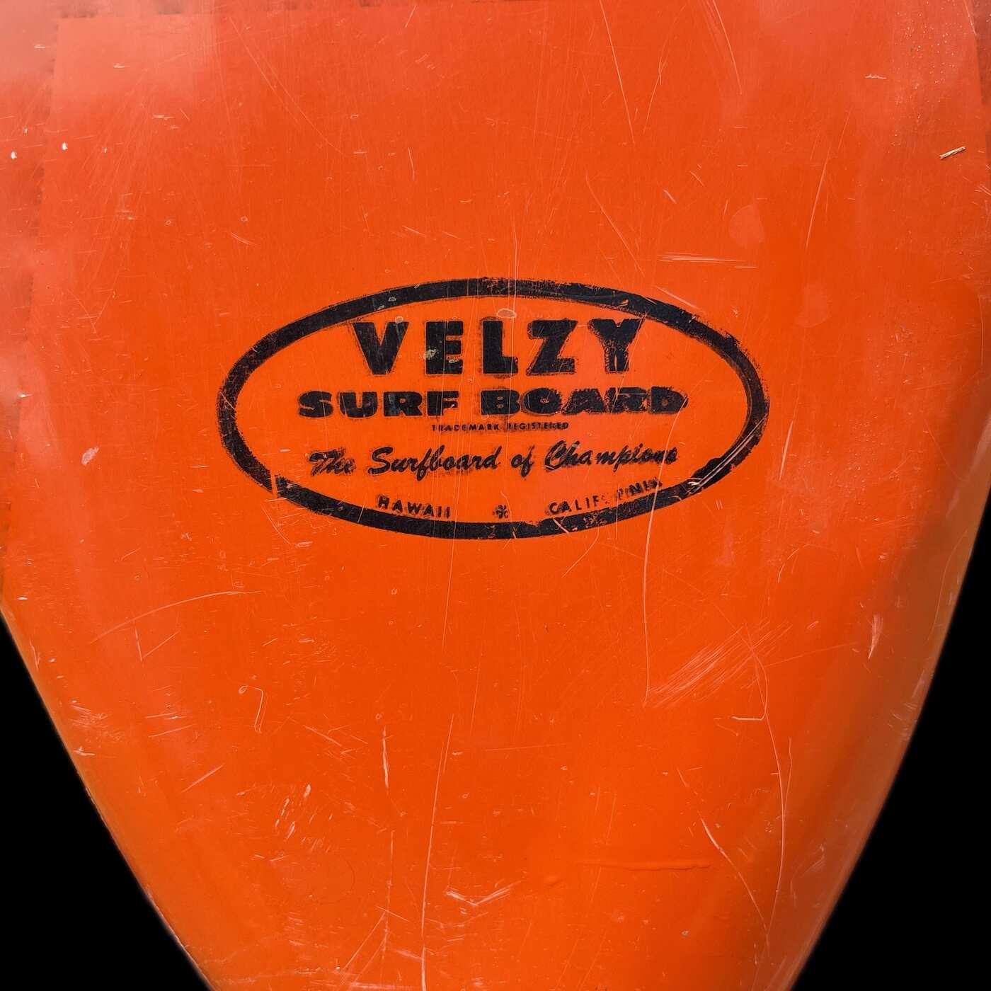 Velzy Pop Out Surfboard 1960s Solid Orange - Image 2