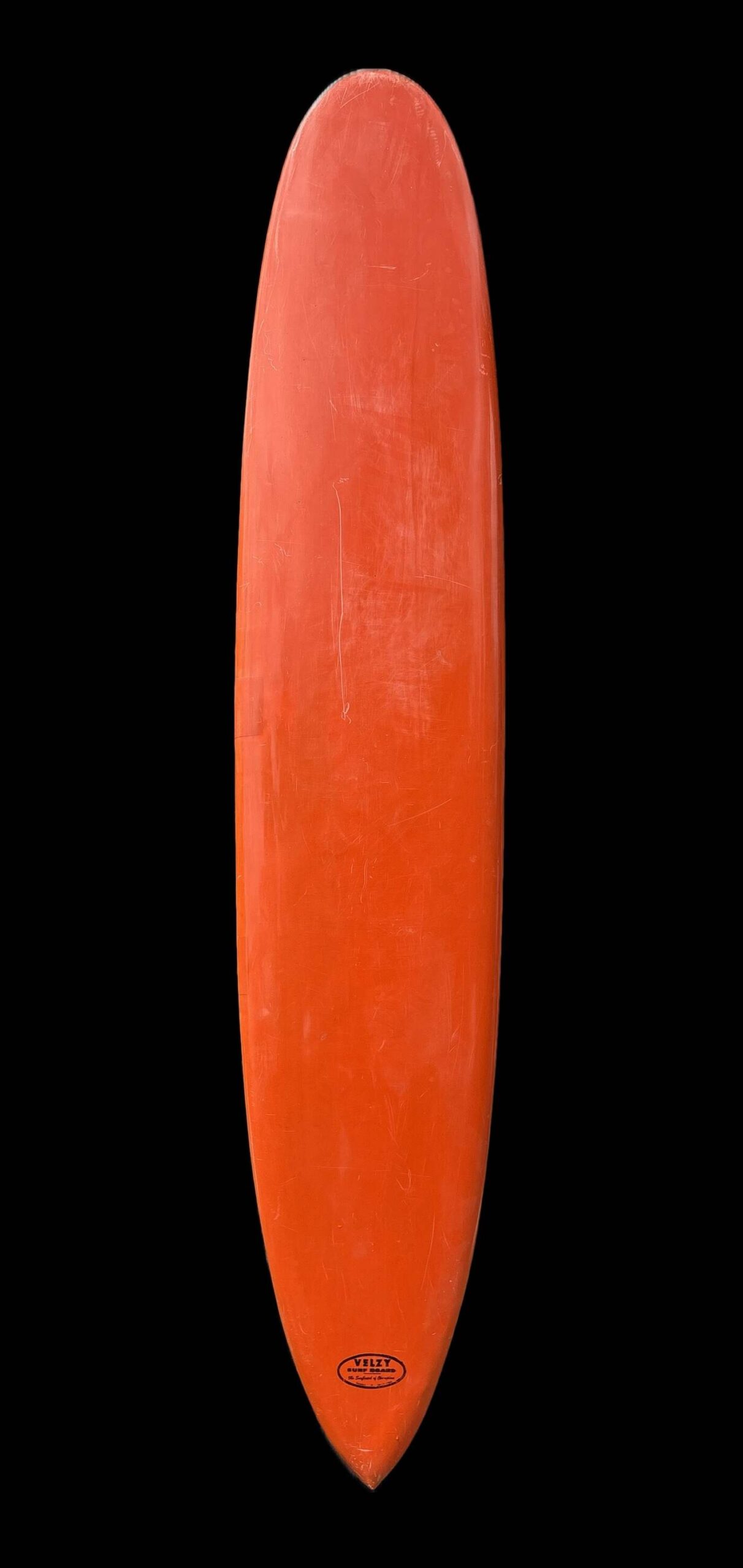 Velzy Surfboard for Sale | 1960s Pop Out Orange Single Fin